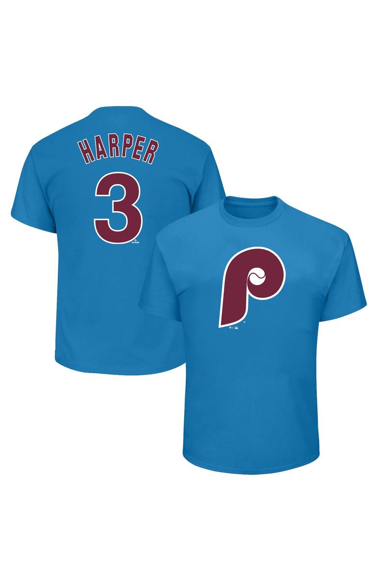 PROFILE Men's Profile Bryce Harper Light Blue Philadelphia Phillies Big & Tall Player Name & Number T-Shirt, Main, color, Light Blue