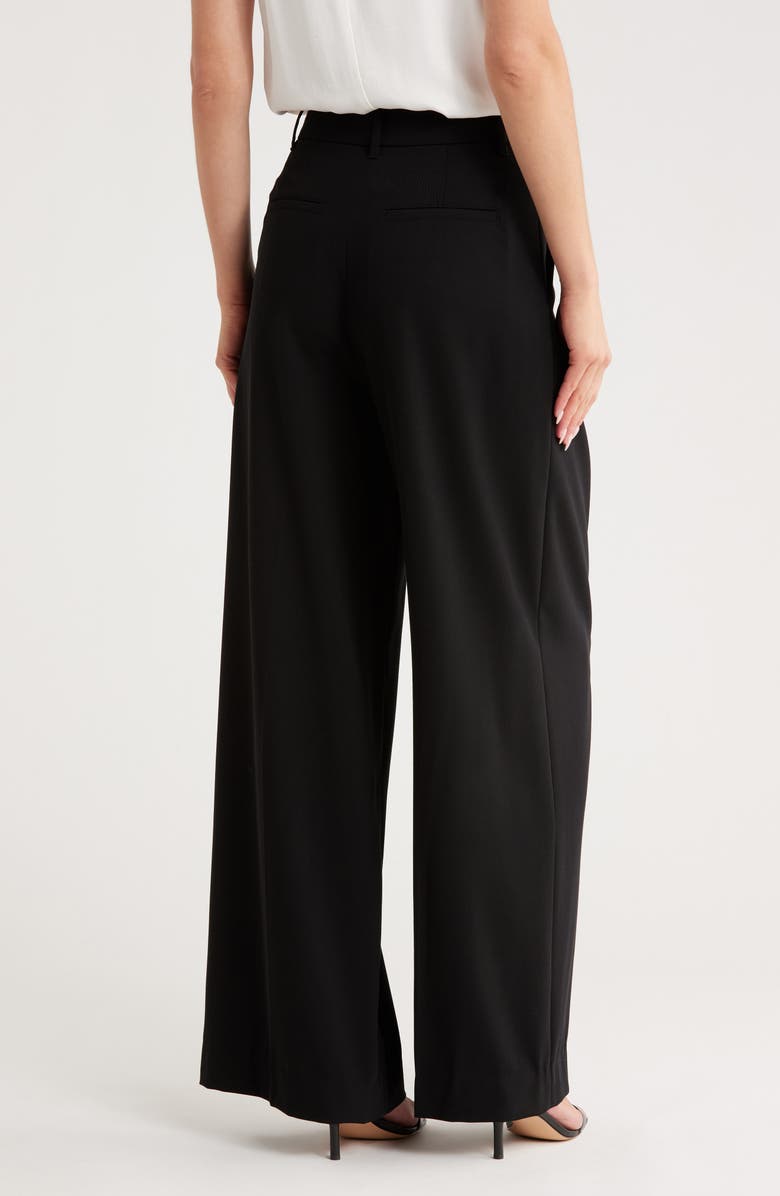 A.L.C. Ryder Pleated Front Wool Blend Bootcut Pants, Alternate, color, Black