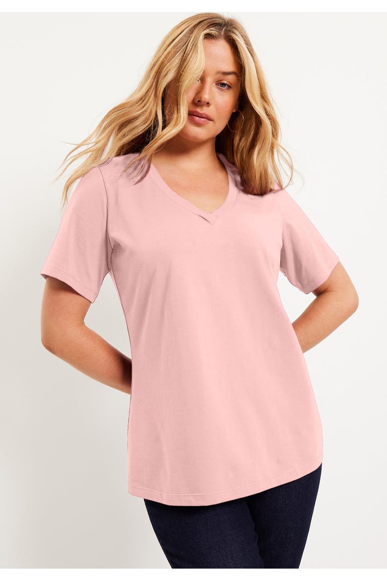 Short-Sleeve V-Neck One + Only Tee, Alternate, color, WHITE