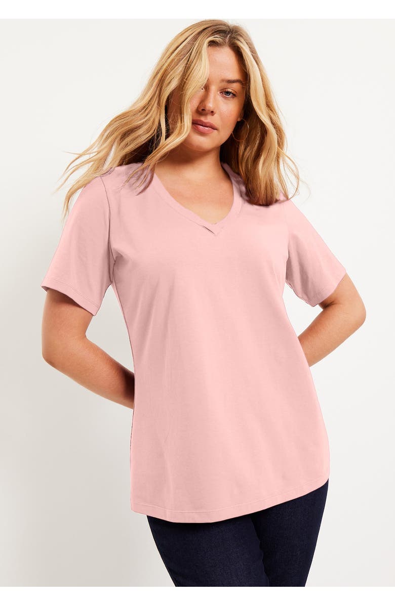 June + Vie Short-Sleeve V-Neck One + Only Tee, Alternate, color, Black