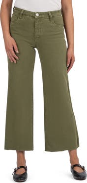 KUT from the Kloth Meg Fab Ab Raw Hem High Waist Ankle Wide Leg Jeans