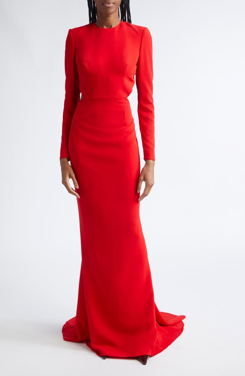 Stella McCartney Open Back Gown, Main, color, Lipstick Red