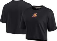 Fanatics Signature Women's Fanatics Signature Black Los Angeles Lakers Super Soft Boxy Cropped T-Shirt