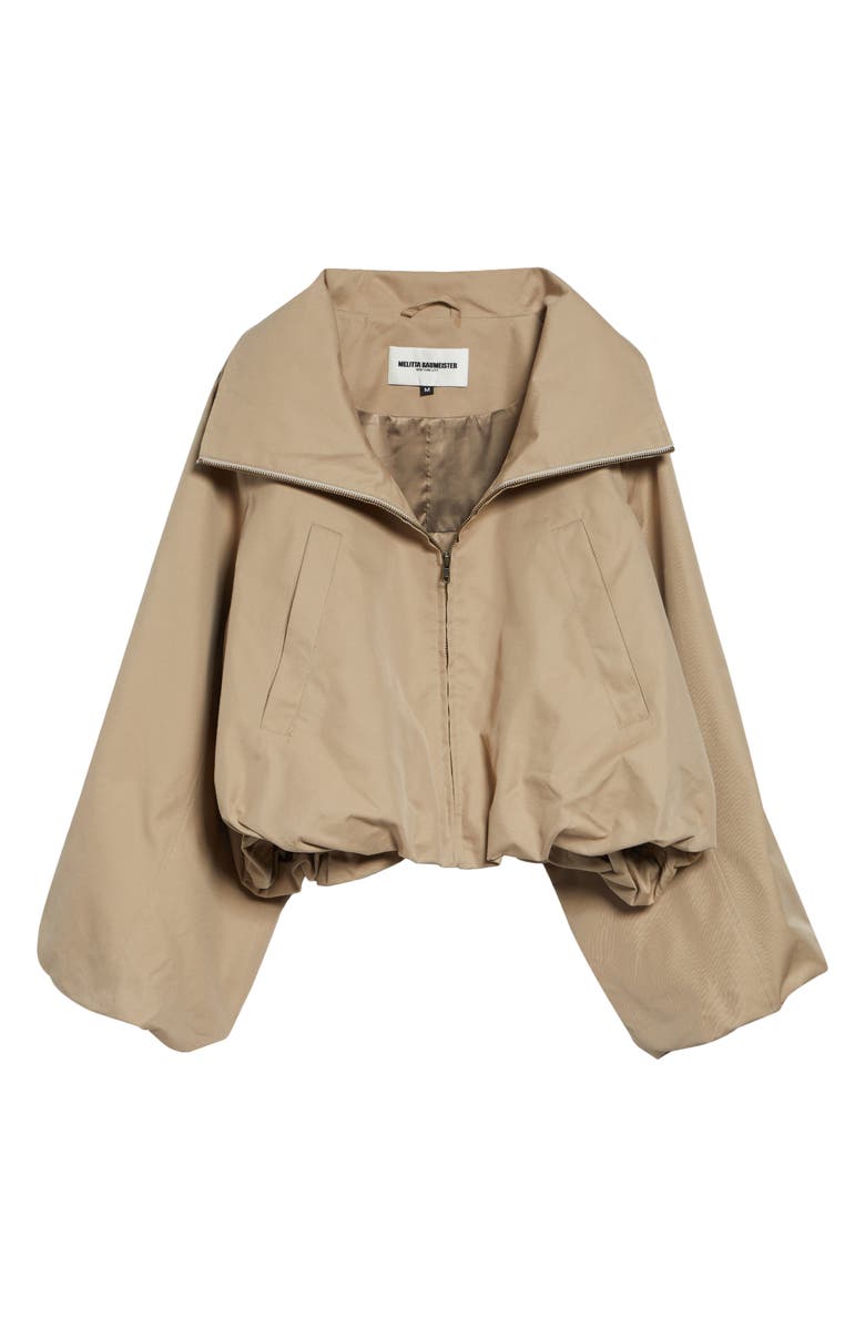 MELITTA BAUMEISTER Round Up Cotton & Nylon Twill Bubble Hem Jacket, Main, color, Beige