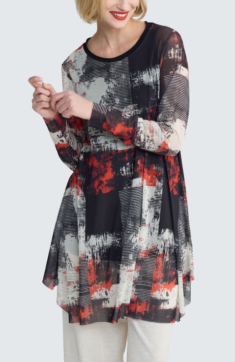 Gwyneira Printed Mesh Tunic