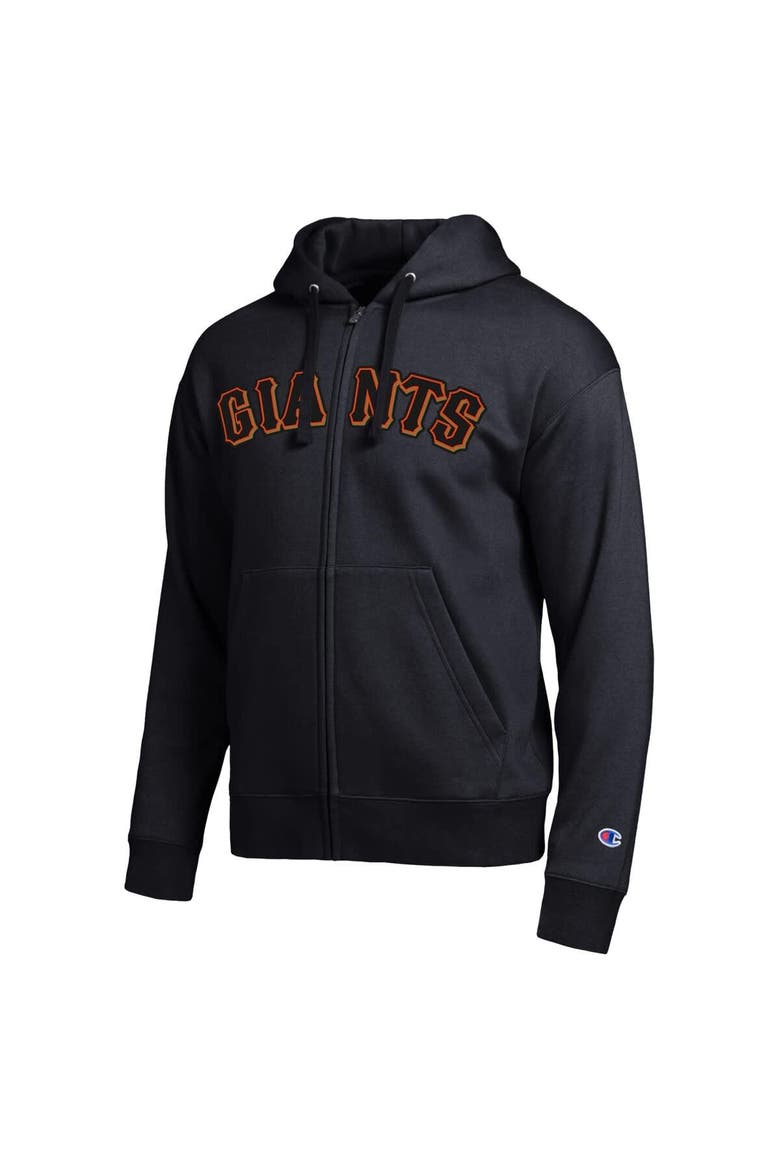 Men's Champion San Francisco Giants Black All-Star Wordmark Full-Zip Hoodie, Alternate, color, Black