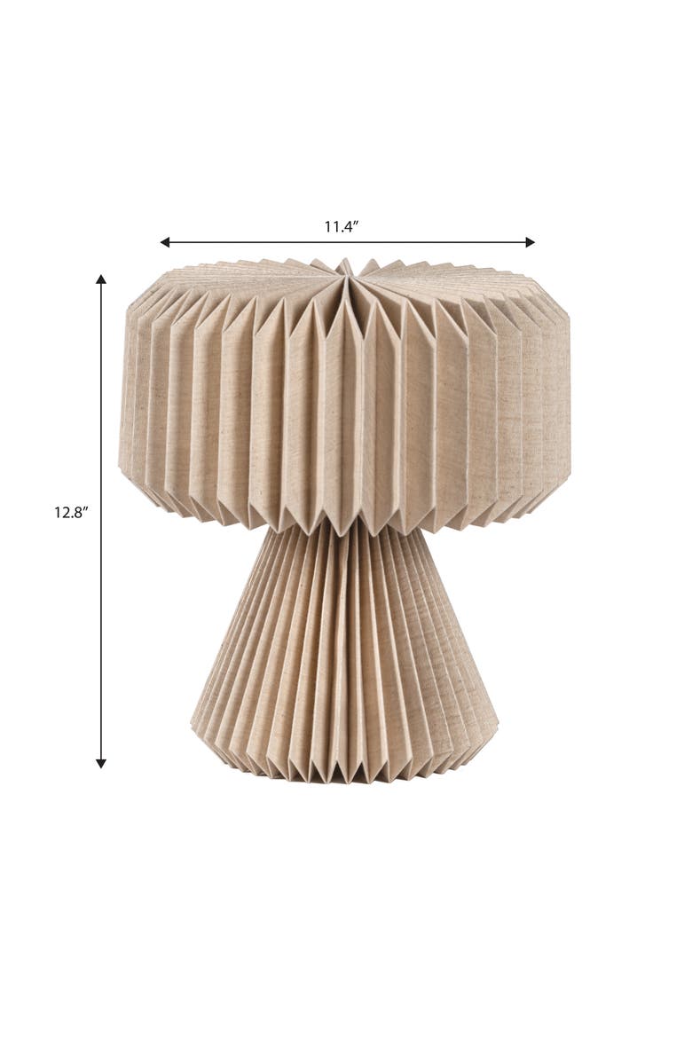 Zelda 12.8" Modern Art Deco Paper Pleated Shade Accent LED Table Lamp, Alternate, color, Natural