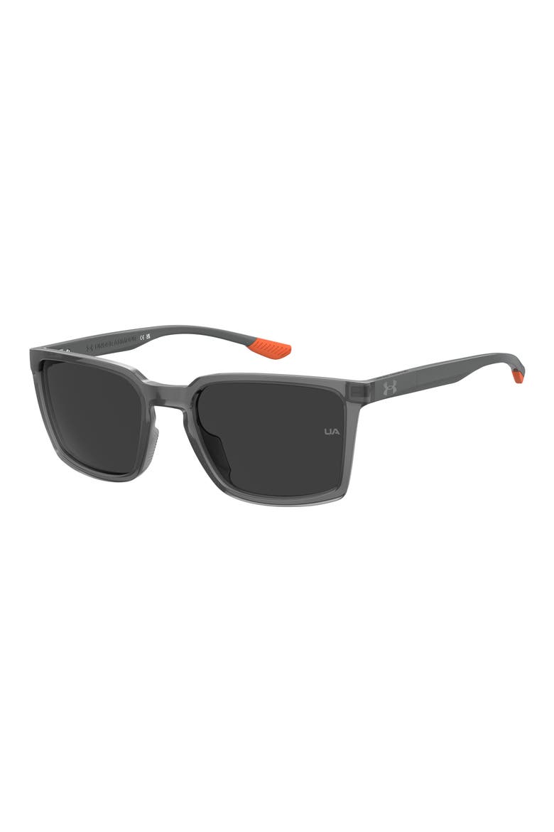 Sportate 57mm Rectangular Sunglasses, Alternate, color, CRYSTAL GREY