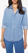 MOTHER The Itty Bitty Pinchie Frenchie Denim Button-Up Shirt