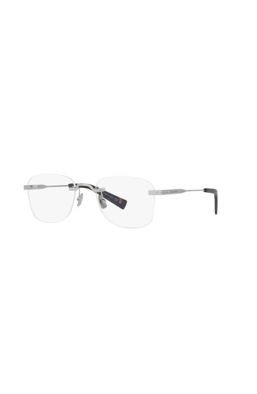 Saint Laurent 53mm Round Optical Glasses In Metallic
