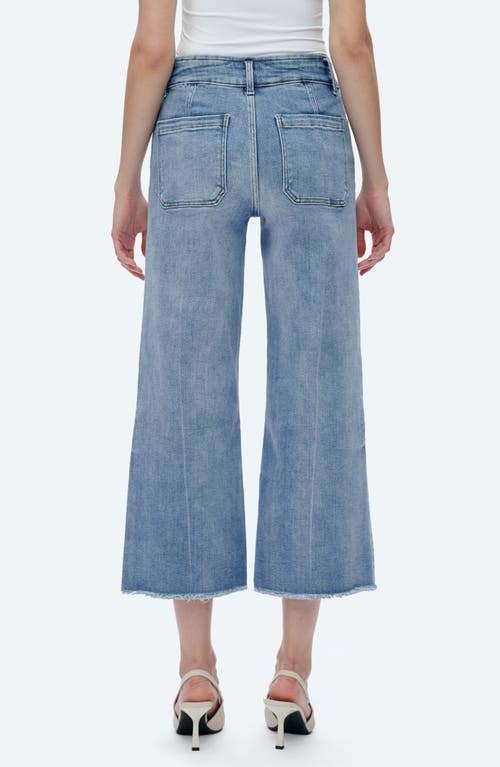 Bayeas Frayed Welt Pocket High Waist Crop Wide Leg Jeans