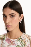 Oscar de la Renta Small Cyclamen Enamel Stud Earrings