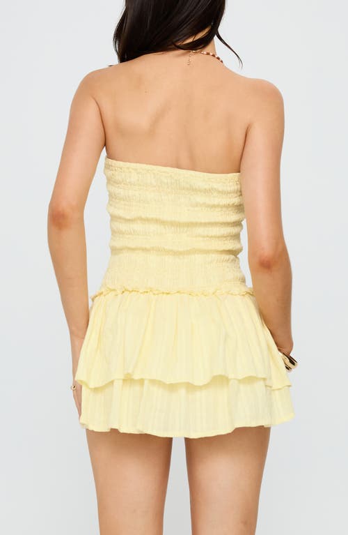 Princess Polly Ayanni Strapless Organic Cotton Minidress In Yellow