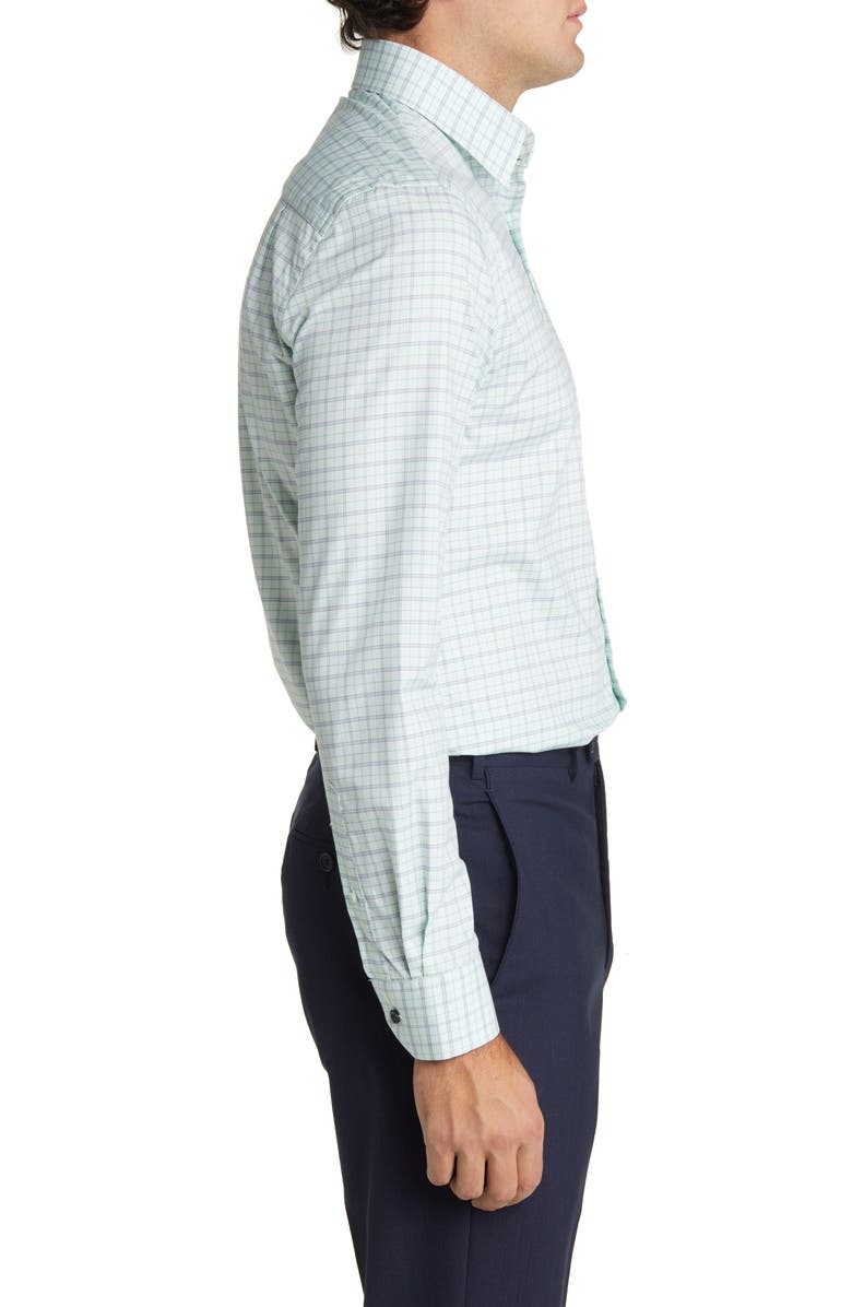 Duchamp Men's Tailored Fit Plaid Dress Shirt, Alternate, color, Green