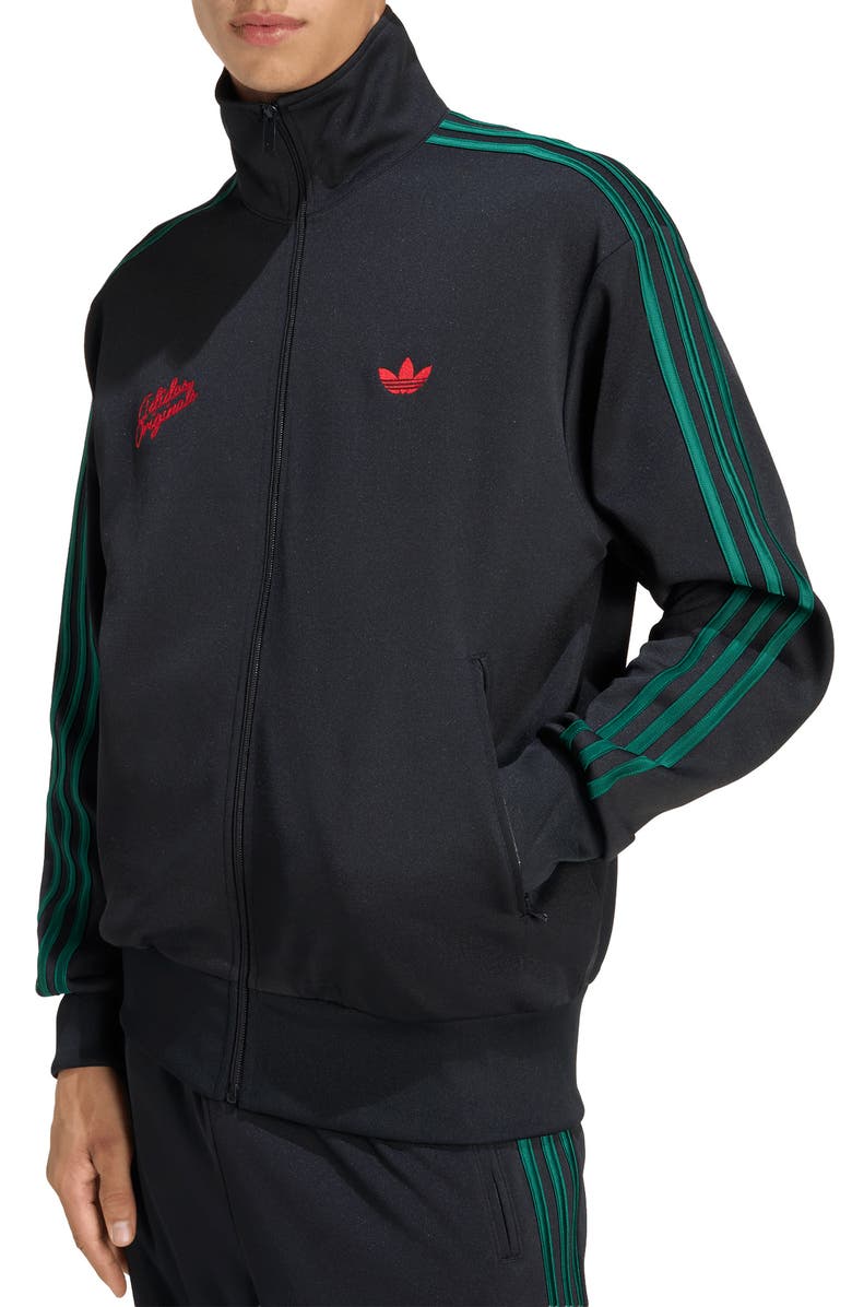 adidas Firebird Roses Track Jacket, Alternate, color, Black/ Collegiate Green/