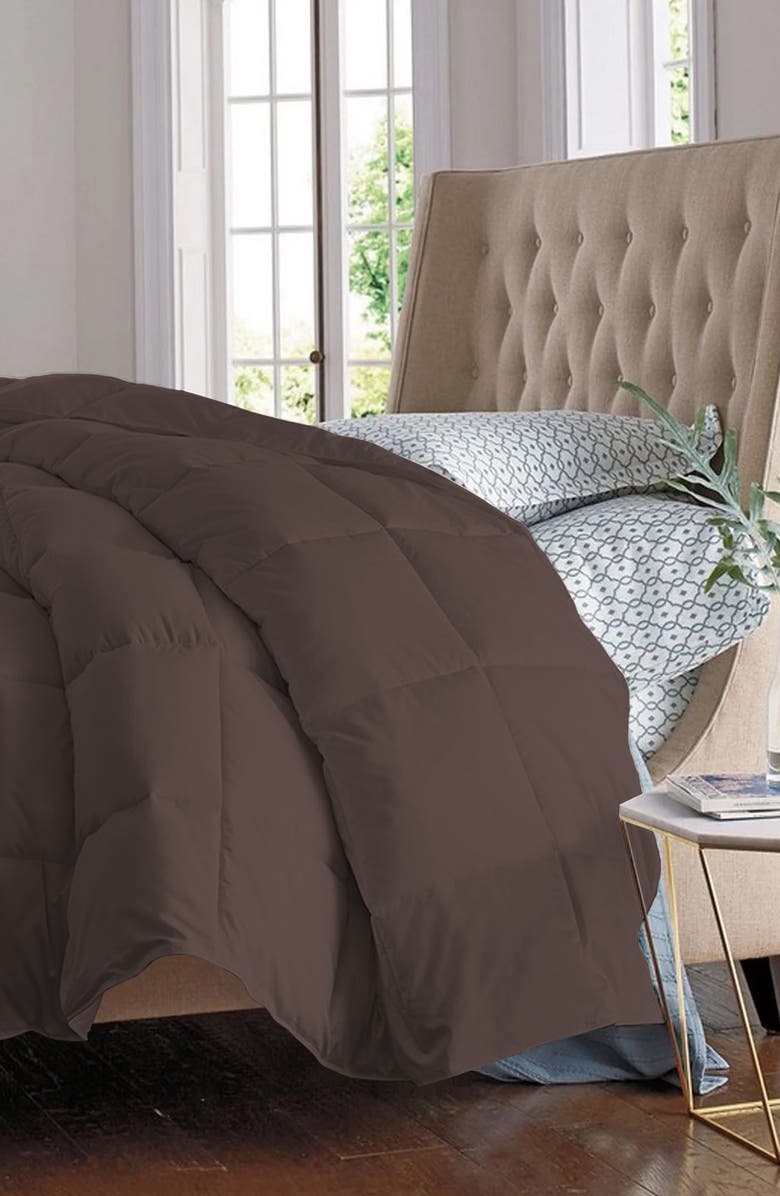 Luxury Home Solid Brown Microfiber Comforter, Main, color, Chocolate