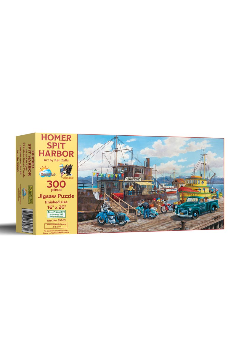 Sunsout Homer Spit Harbor 300 piece Jigsaw Puzzle for Adults, Main, color, Multicolor