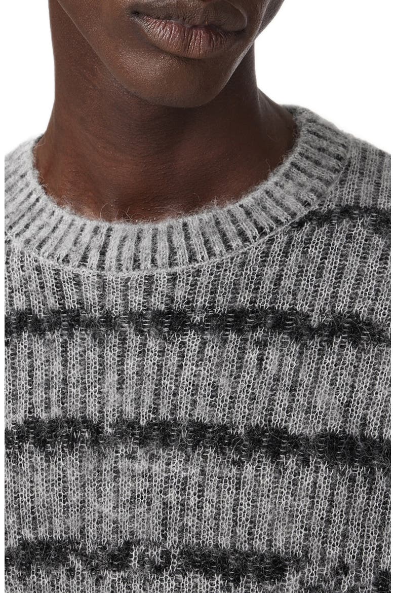Dissolved Stripe Crewneck Sweater, Alternate, color, GREY/ BLACK