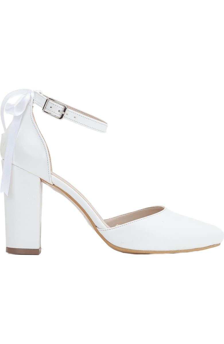 Forever & Always Shoes Jolie High Block Heels with Ribbon, Main, color, White