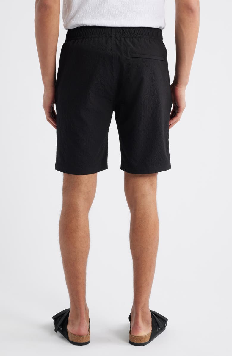 W.R.K Slim Fit Drawstring Seersucker Shorts, Alternate, color, Black