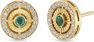 Bony Levy 18K Gold El Mar Gemstone & Diamond Circle Stud Earrings (Online Trunk Show)