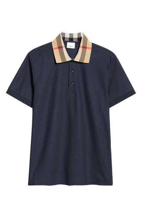 Burberry Cody Check Collar Cotton Piqué Polo | Nordstrom