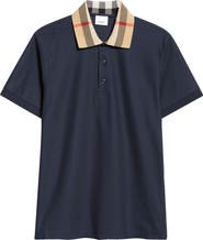 Burberry Cody Check Collar Cotton Piqué Polo | Nordstrom