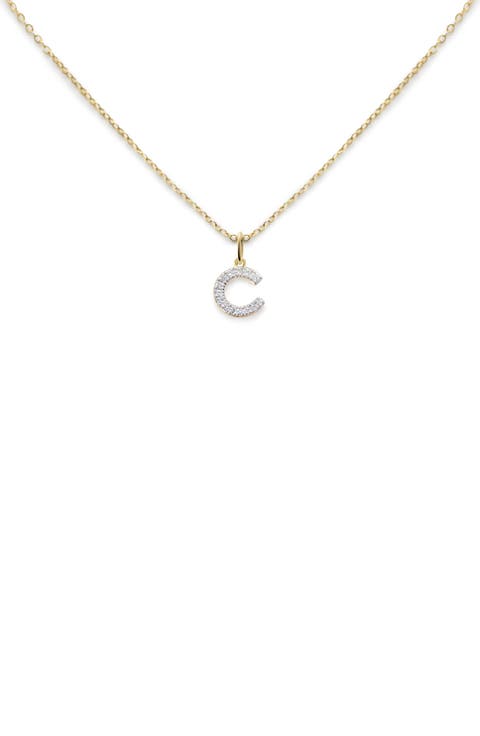 Lab Created Diamond Initial Pendant Necklace (Online Trunk Show)