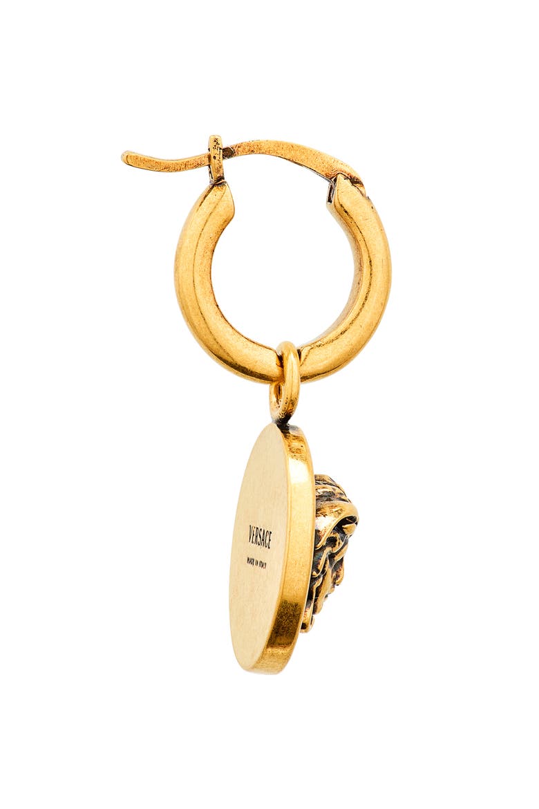 Medusa Drop Hoop Earrings, Alternate, color, GOLD 82