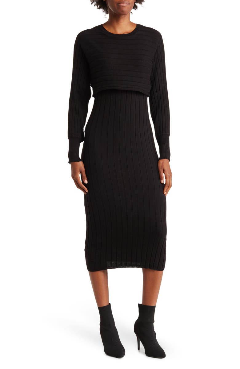 STITCHDROP All In One Rib Midi Dress, Main, color,