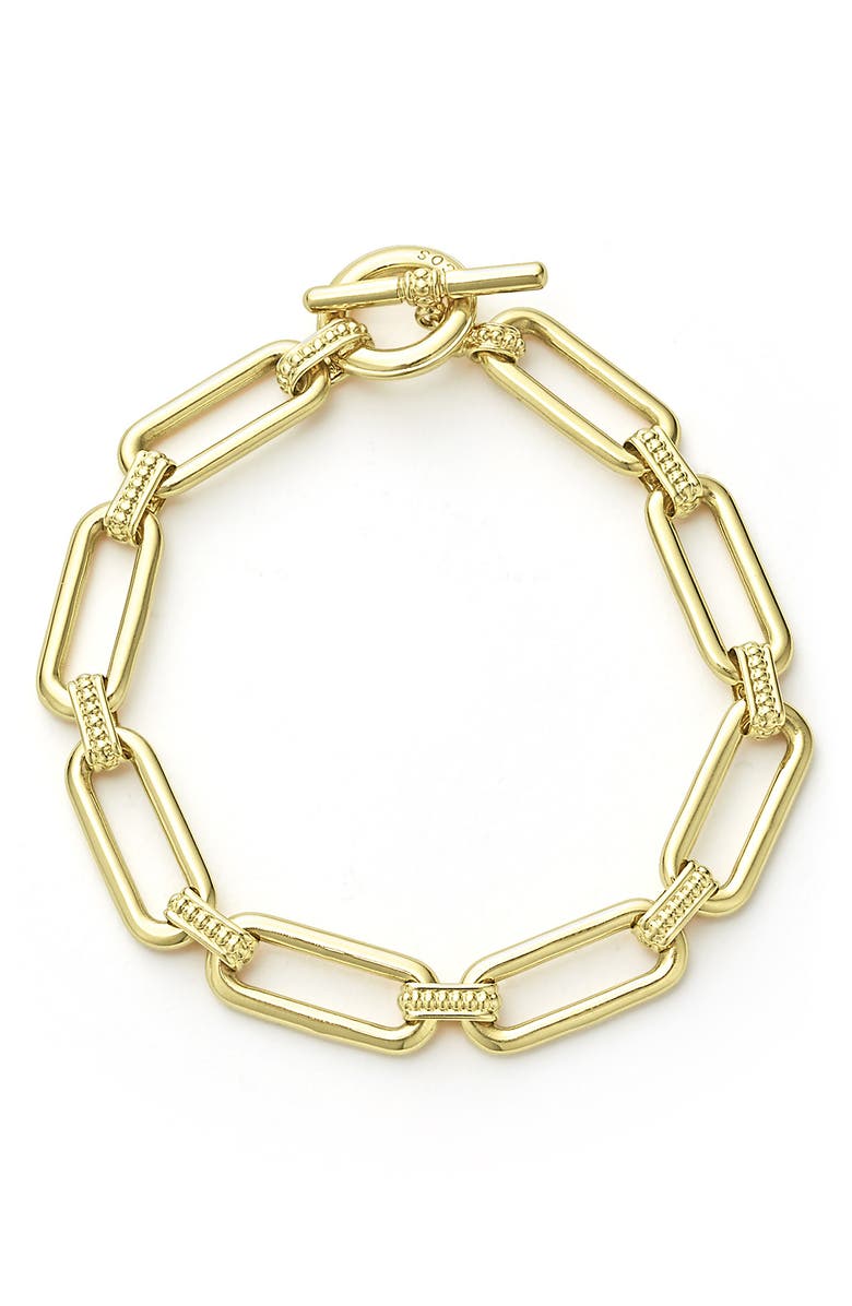 LAGOS Signature Caviar Smooth Link Toggle Bracelet, Alternate, color, Gold