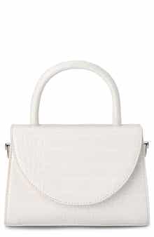 Nadia Croc Embossed Faux Leather Top Handle Bag