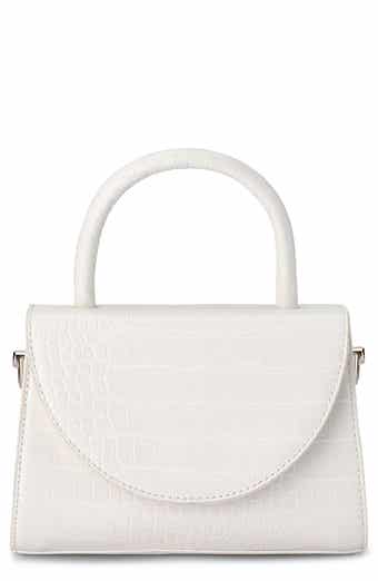 Nadia Croc Embossed Faux Leather Top Handle Bag