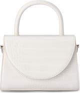 Olga Berg Nadia Croc Embossed Faux Leather Top Handle Bag
