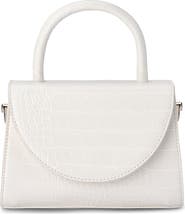 Olga Berg Nadia Croc Embossed Faux Leather Top Handle Bag