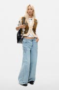 Desigual Bead Detail Faux Fur Trim Vest