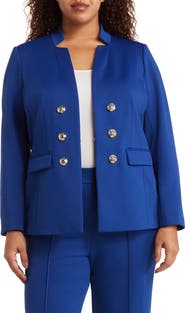 Tahari ASL Faux Double Breasted Ponte Blazer