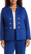 Tahari ASL Faux Double Breasted Ponte Blazer