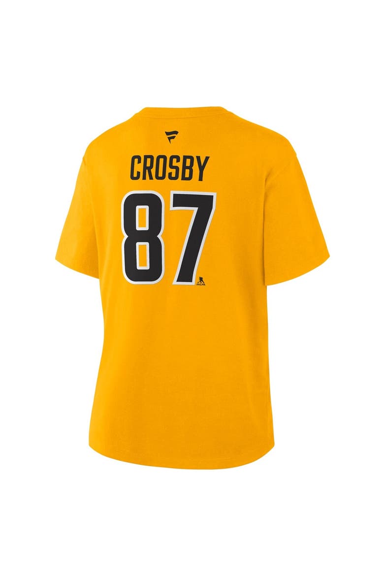 Women's Fanatics Sidney Crosby Gold Pittsburgh Penguins Authentic Stack Name & Number T-Shirt, Alternate, color, Gold