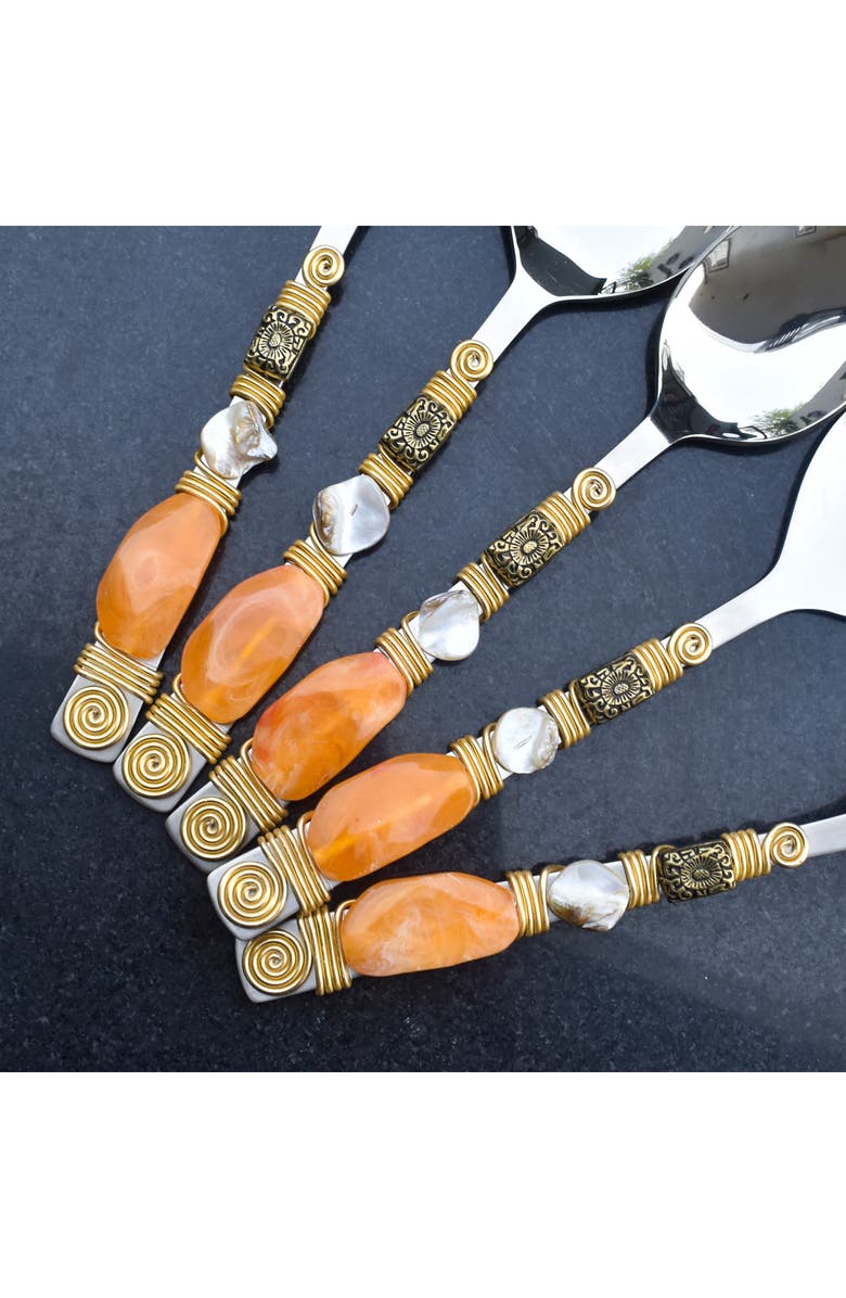 Tiramisu Sunset Glow 6-Piece Serving Spoons, Alternate, color, Orange