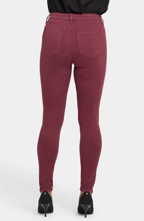 Nydj Ami Twist Seam High Waist Skinny Jeans In Burgundy