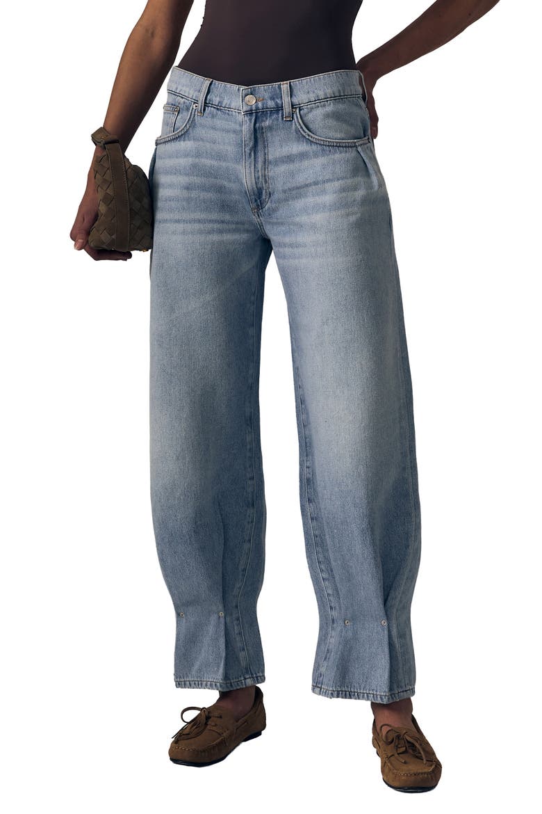 Delphine Pleated Tapered Leg Jeans, Main, color, LOVE LETTER