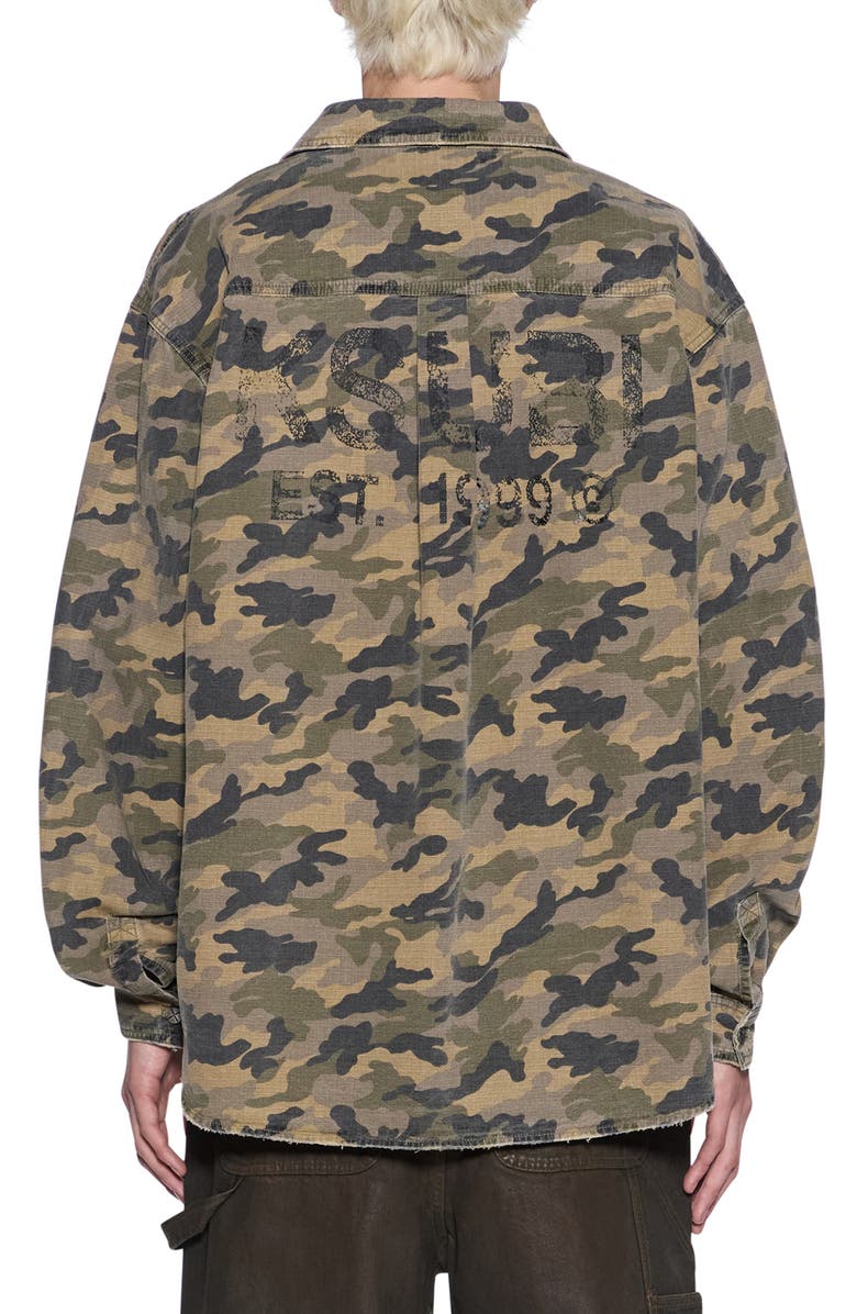 Ksubi Vulture Camo Print Shirt, Alternate, color, Green
