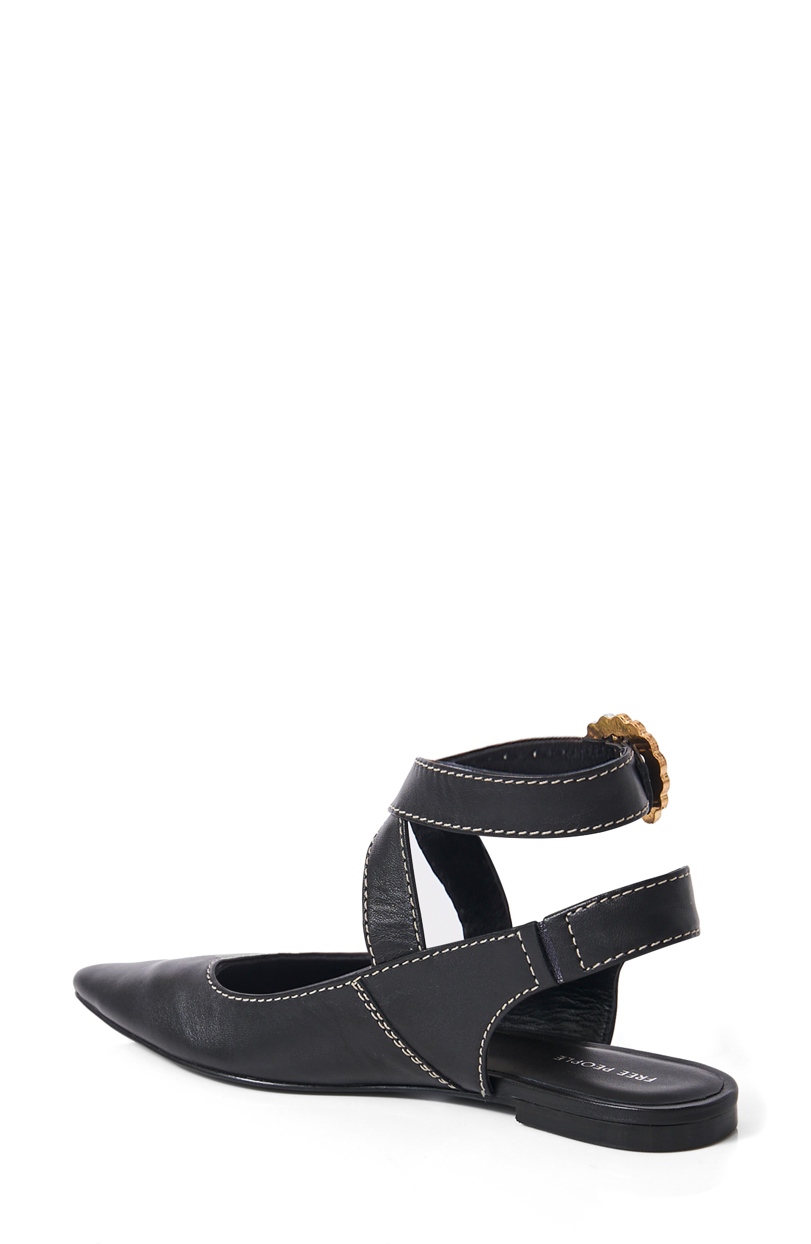 Free People Parisa Ankle Strap Pointed Toe Flat, Alternate, color, 