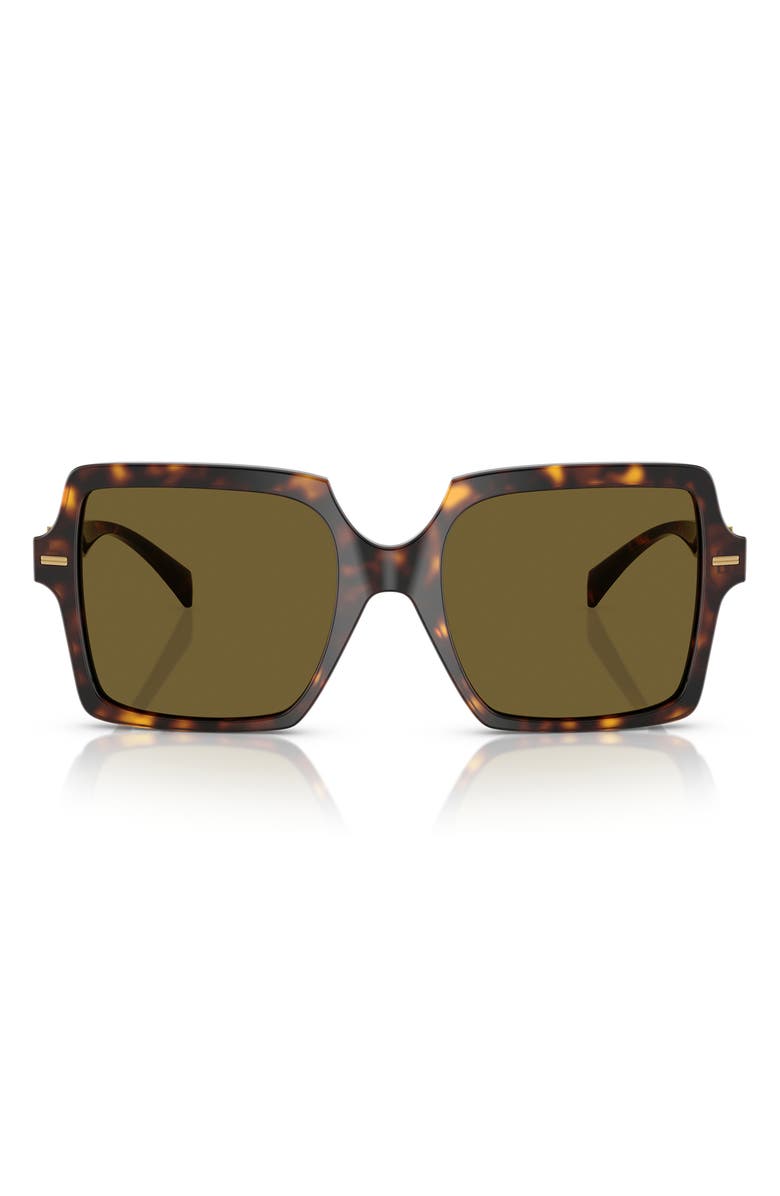 Versace 55mm Square Sunglasses, Main, color, Havana