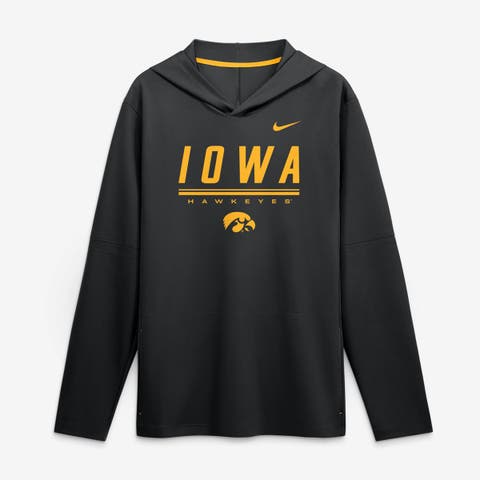 Men's Nike Black Iowa Hawkeyes 2026 Sideline Lightweight Long Sleeve Hooded Dri-FIT Top