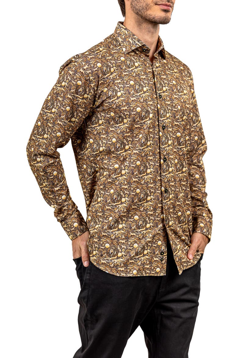 Fibonacci Stretch Ascension 3318 Contemporary Fit Button-Up Shirt, Alternate, color, YELLOW