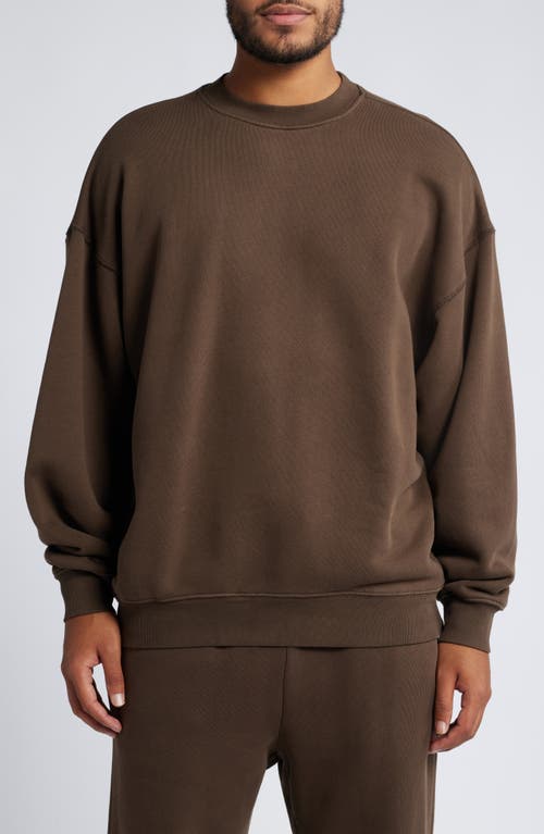 Elwood Core Oversize Crewneck Sweatshirt in Vintage Chocolate 