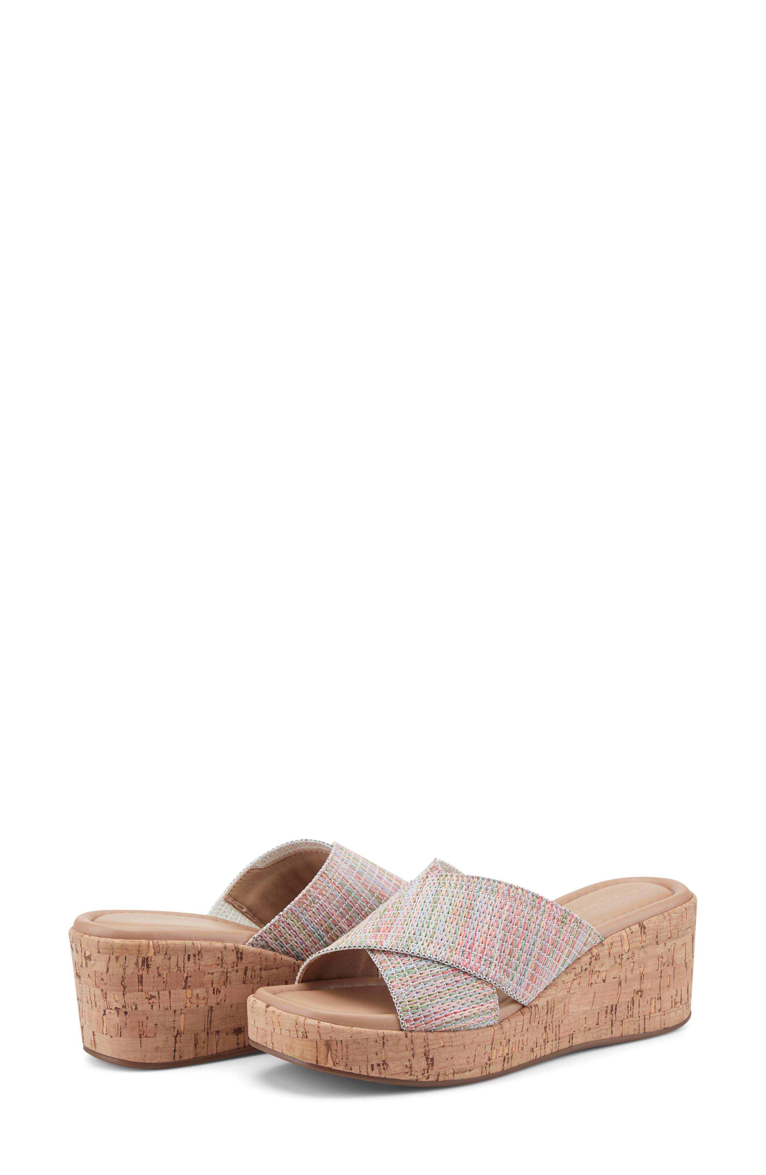 Fawn Wedge Slide Sandal - Wide Width Available, Alternate, color, PINK