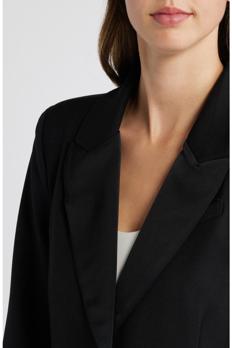 Single Breasted Stretch Blazer, Alternate, color, BLACK